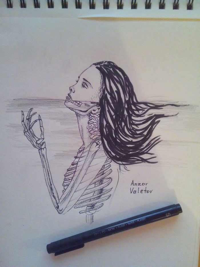 Georgian Young Artist's, Anzor Valetov's Drawings.