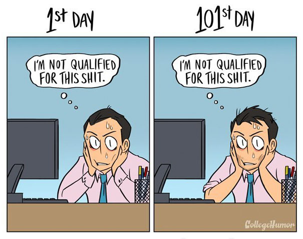 How Your Job Changes Over Time (1st Day Vs 101st Day)