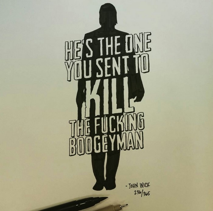 Artist Spends 365 Days Hand-Drawing 365 Movie Quotes | Bored Panda