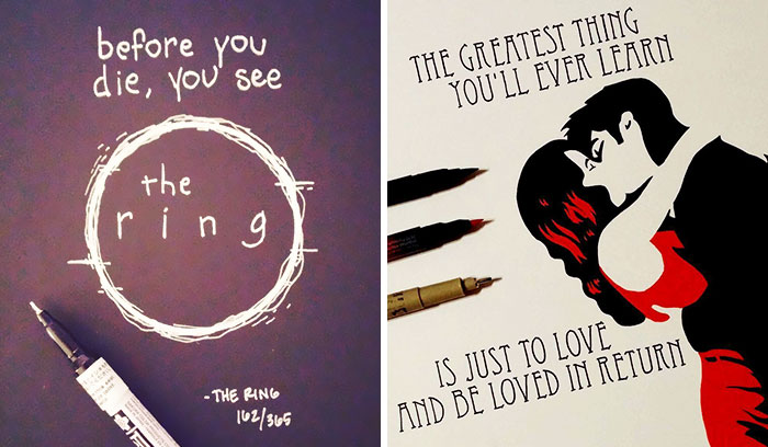 Artist Spends 365 Days Hand-Drawing 365 Movie Quotes