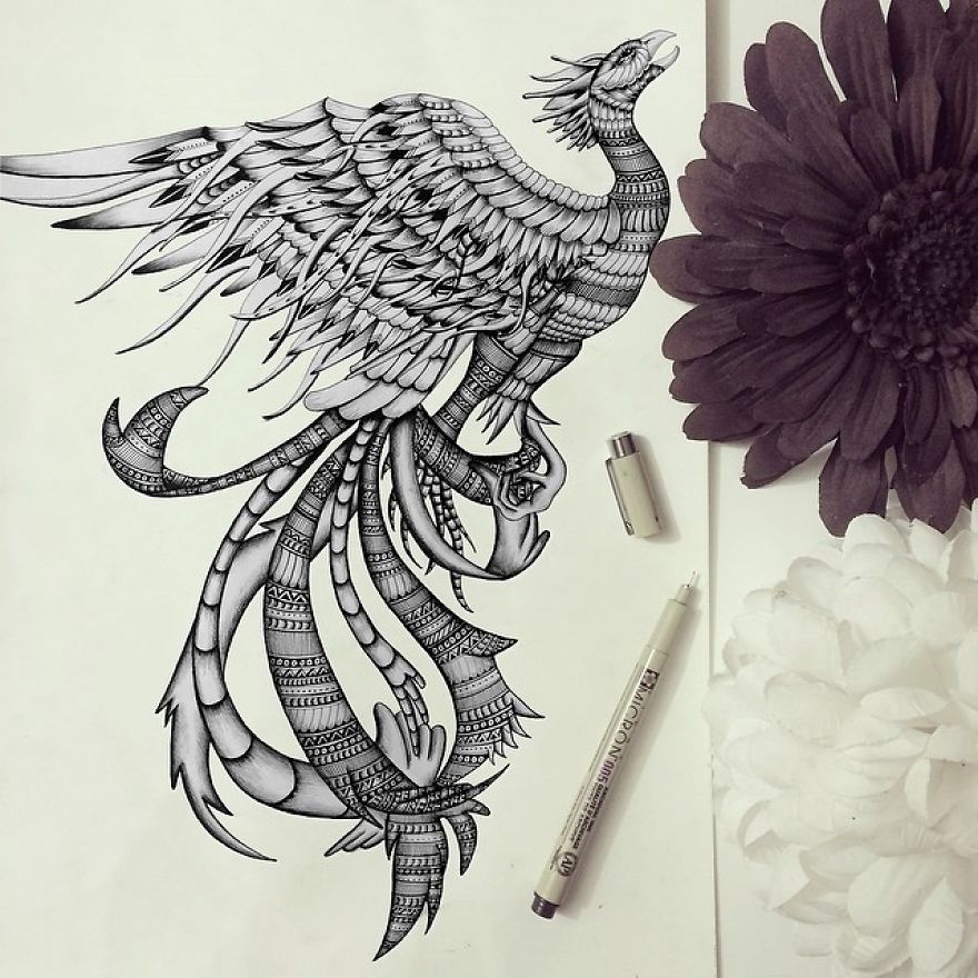 Artist Uses The Zentangle Style To Detail Animal Drawings Artist Uses The Zentangle Style To Detail Animal Drawings