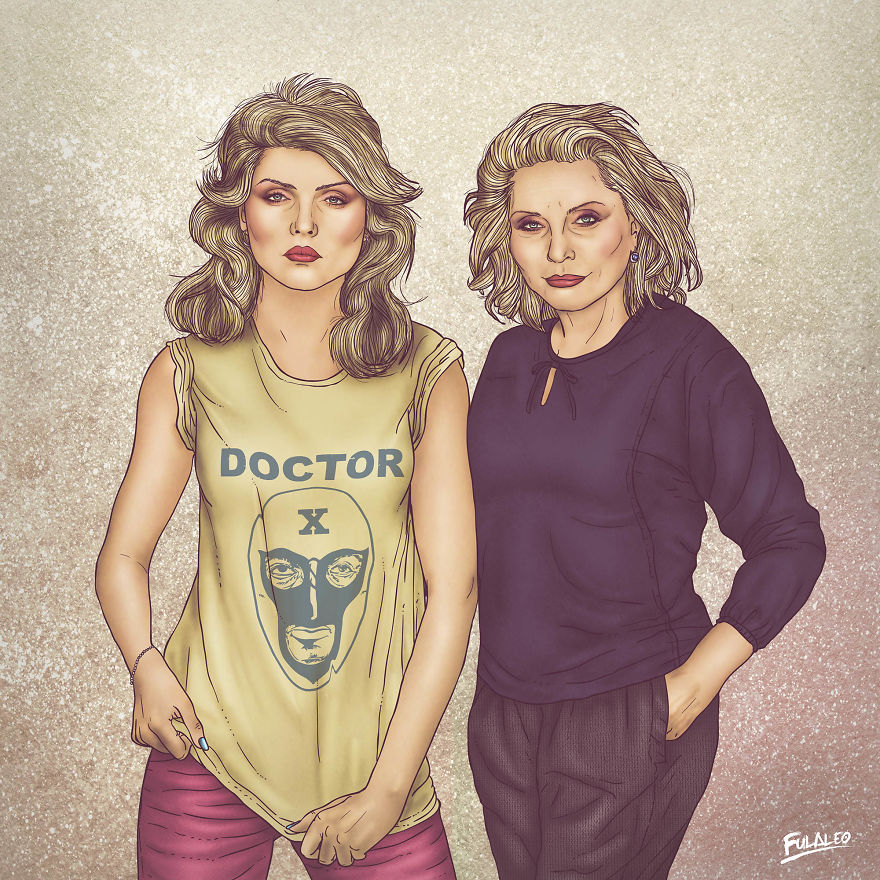Before & After: Illustrations Of Female Celebrities With Their Younger Selves