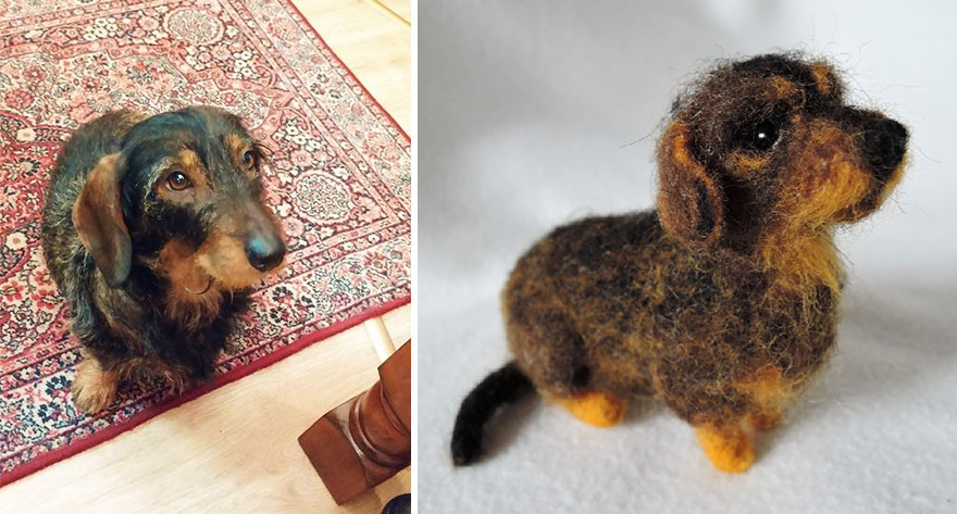 I Create Lifelike Miniature Needle Felted Sculptures Of Dogs