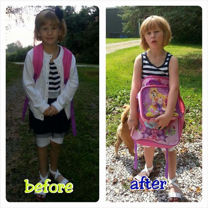 Vor Und Nach Dem Ersten Schultag