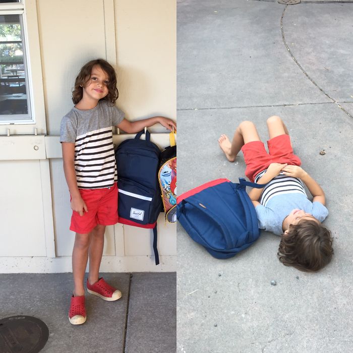 Vor Und Nach Dem Ersten Schultag