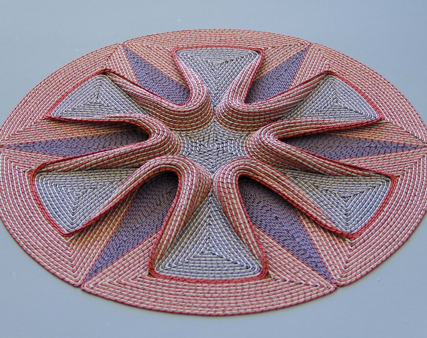 I Hand Cut Thousands Of Strips To Create 3D Paper Sculptures