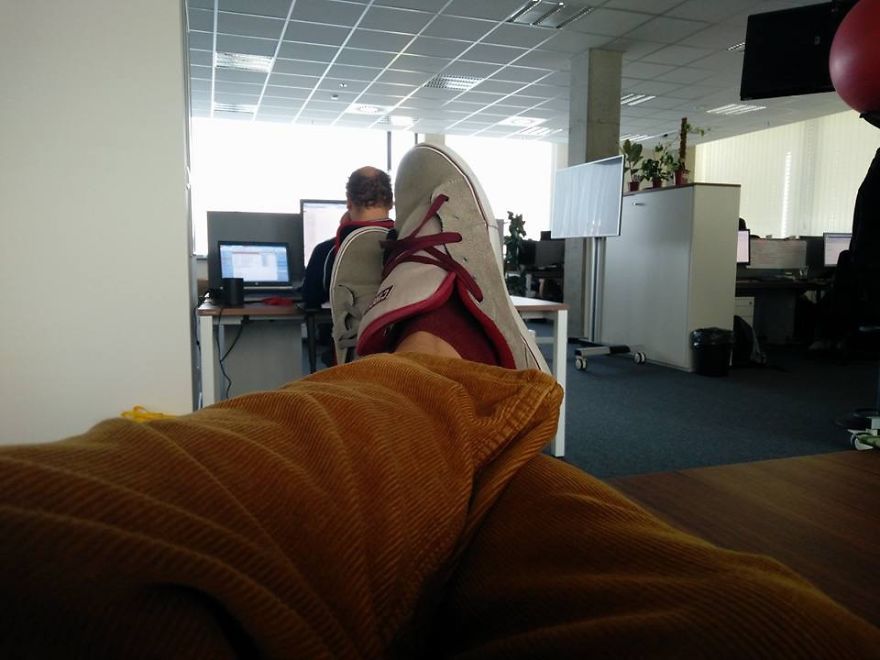 Bored @ Work? Feetception!