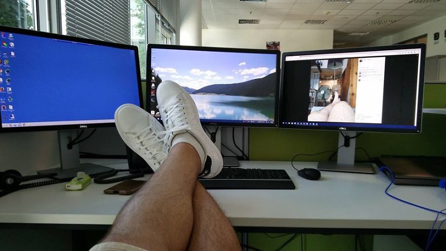 Bored @ Work? Feetception!