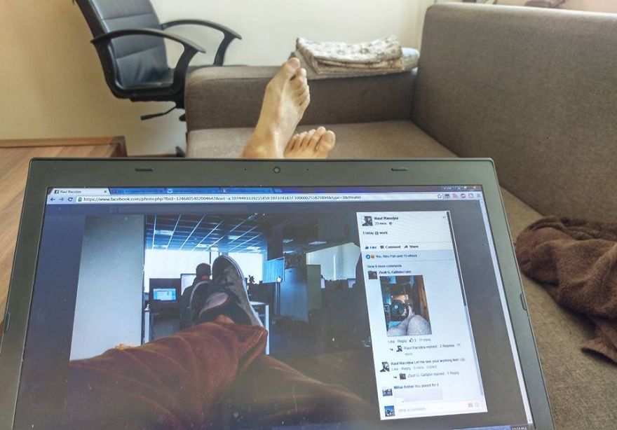 Bored @ Work? Feetception!