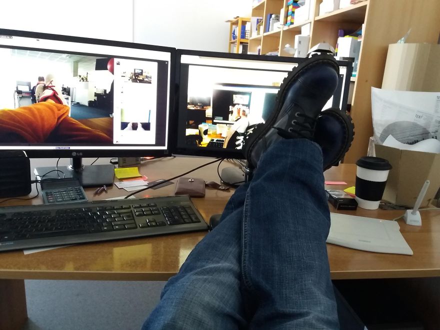 Bored @ Work? Feetception!