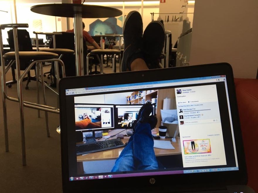 Bored @ Work? Feetception!