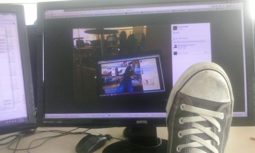 Bored @ Work? Feetception!