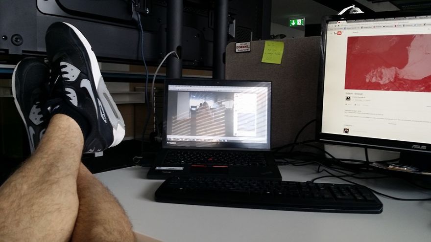 Bored @ Work? Feetception!