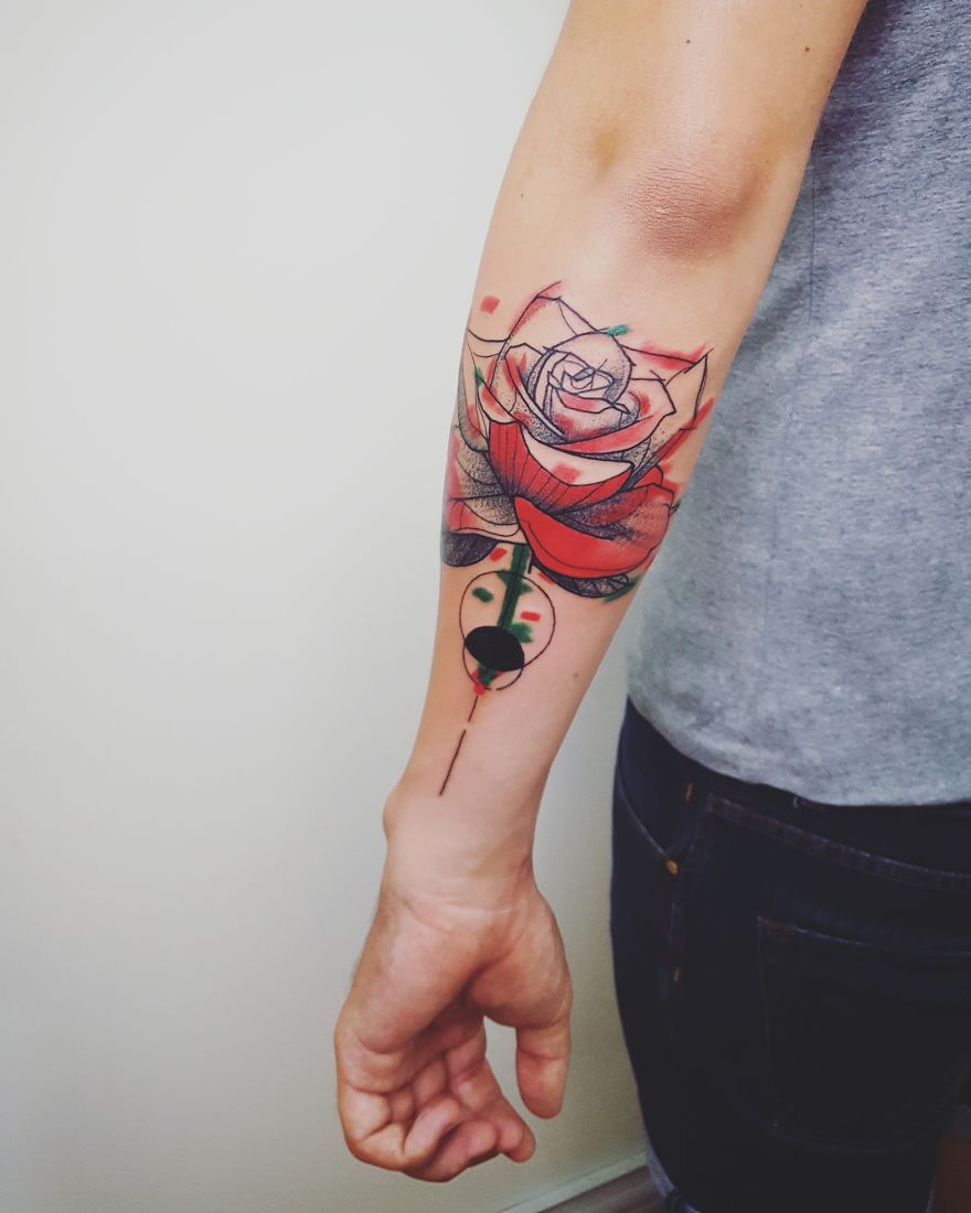 Colorful And Sketchy Tattoos By Vesna  Bored Panda