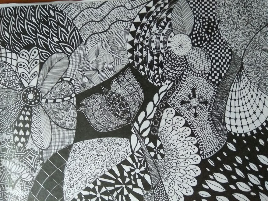 I Create Black Pen Patterns To Cope With Stress I Create Black Pen Patterns To Cope With Stress
