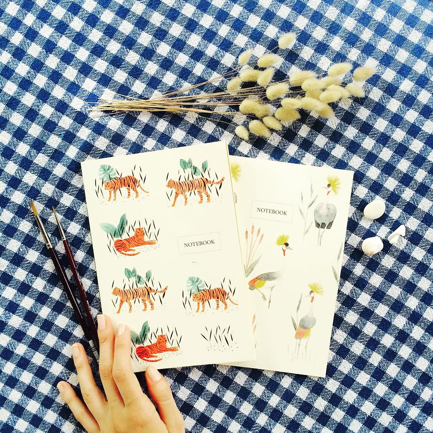 I Create Watercolor Patterns And Turn Them Into Handmade Stationery Goods