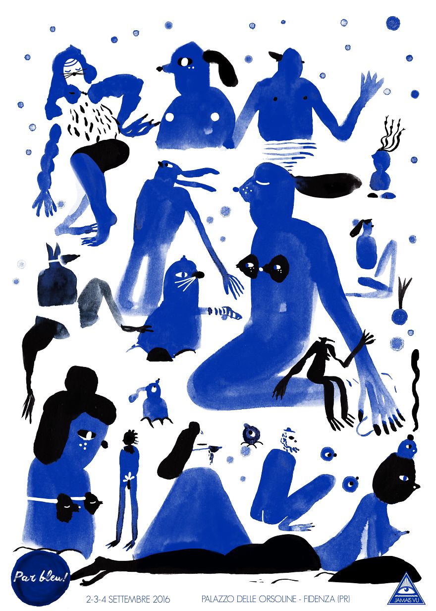 Italian Illustrators Get Inspiration From The International Blue Klein Color