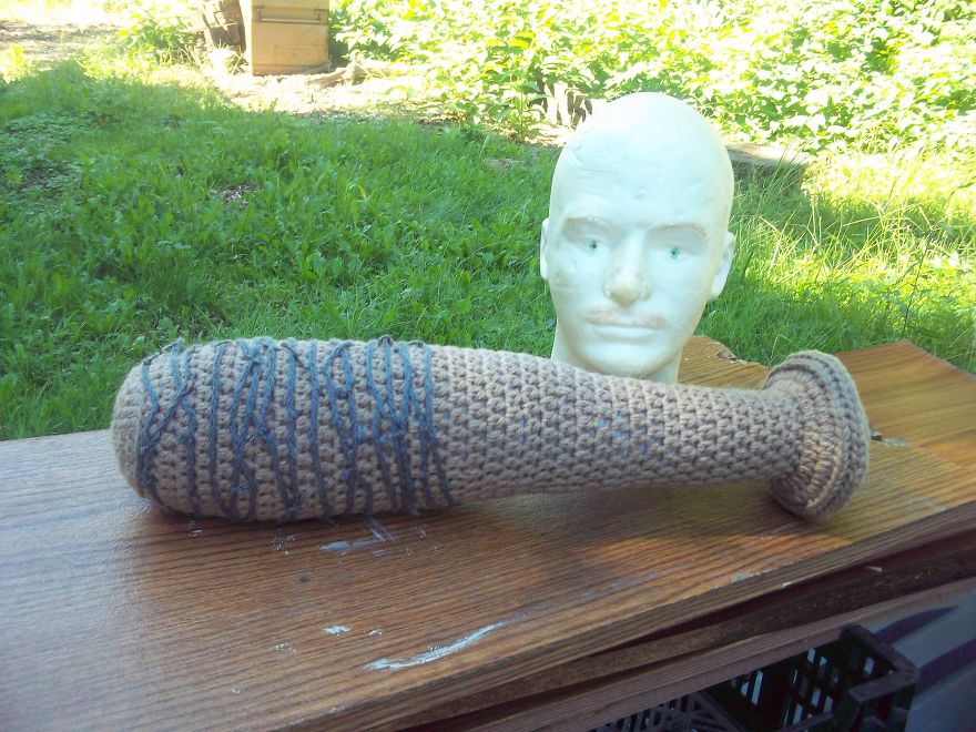 I Crocheted Lucille, Negan's Bat From The Walking Dead