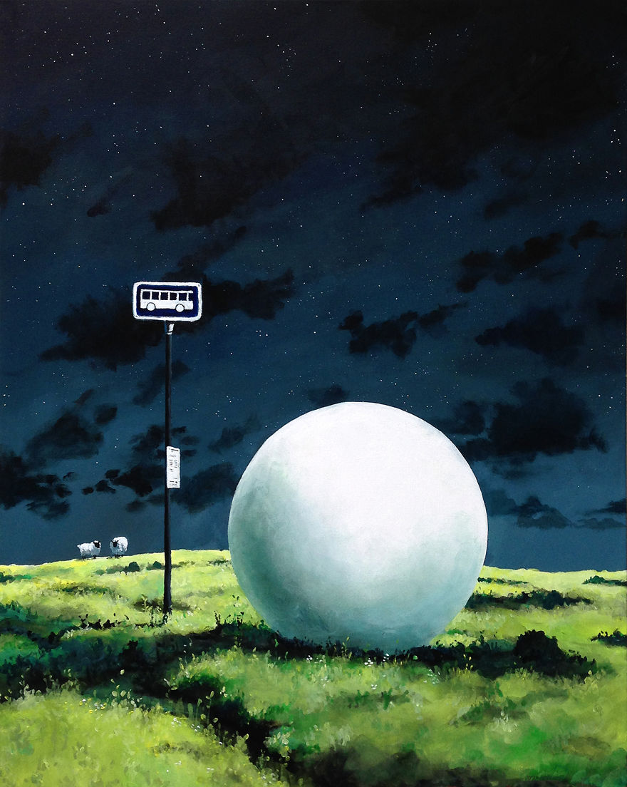 I Paint Astronauts, Flying Fruits And Bus Stops Set In The Danish Wilderness