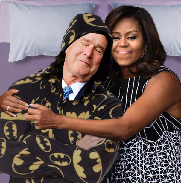 Photoshop-Day War: The Arms Of Michelle Obama And George W. Bush