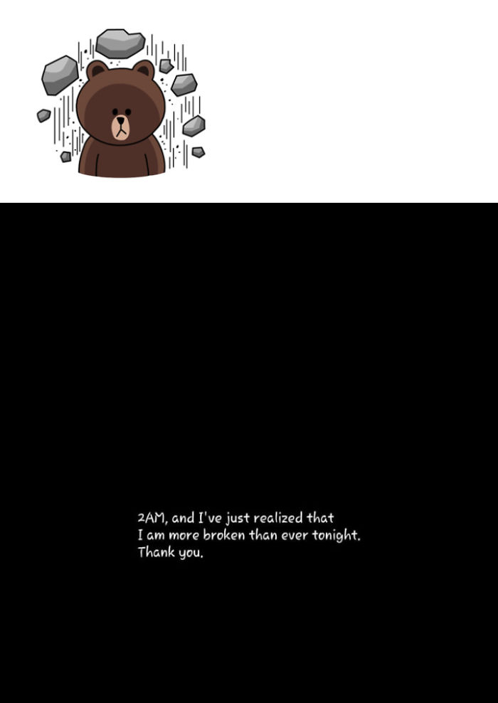 Brokenhearted Copywriter Recreate Sad Quotes And Match It With Brown Sticker