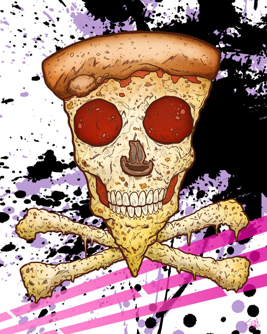 Skull Slice: My Radical Pizza Skull & Crossbones Drawings