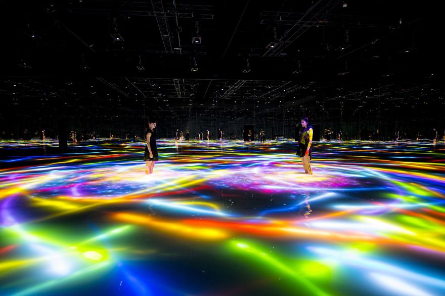 Our Installation Reacts To The Moves Of Its Viewers When They Walk In Water