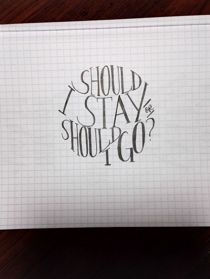 I Take My Favourite Lyrics And Turn Them Into Word Drawings