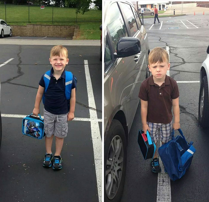 First Day Of School Vs Second Day Of School