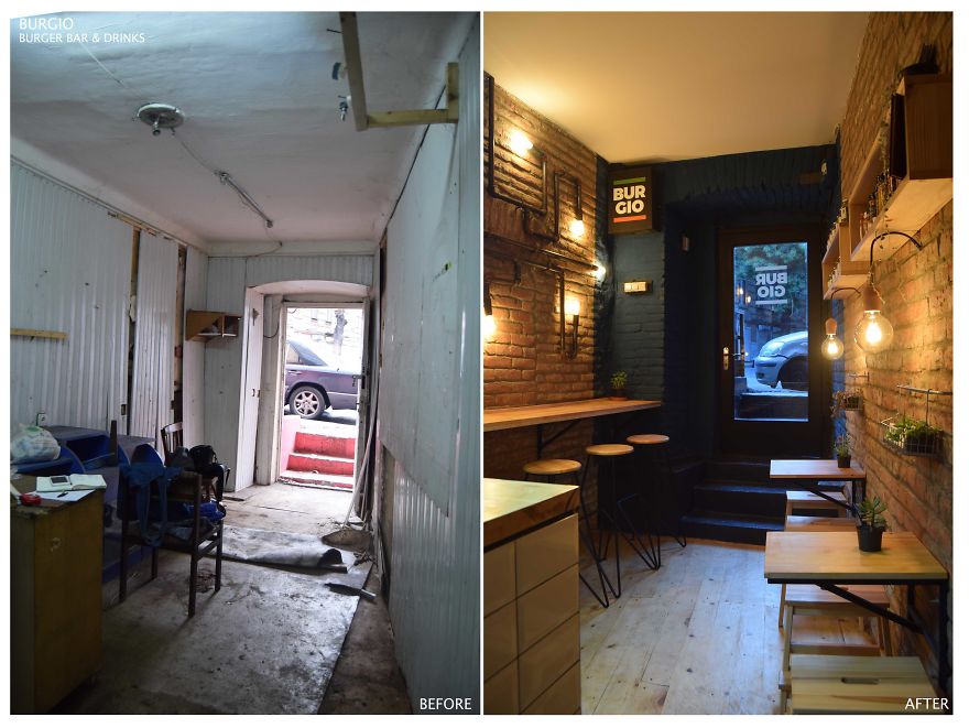 Architects Turned A Dirty Basement Into An Attractive Burger Cafe In Tbilisi Architects Turned A Dirty Basement Into An Attractive Burger Cafe In Tbilisi