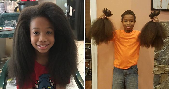 This 8 Year Old Boy Spent 2 Years Growing His Hair To Make Wigs