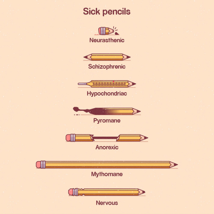 I Show Different Sicknesses By Drawing Pencils