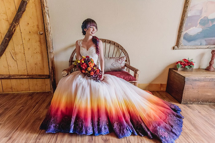 Dip Dye Wedding Dress Trend Will Make Your Big Day More Colorful