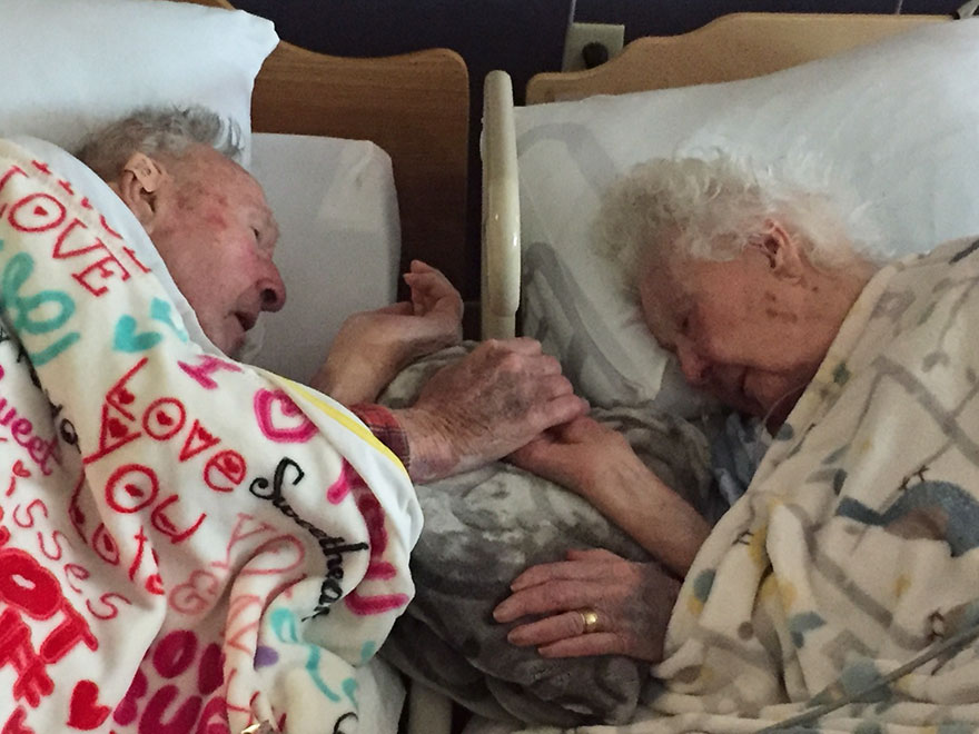 100-Year-Old Man Can't Let Go Of His Dying Wife's Hand After 77 Years Of Marriage