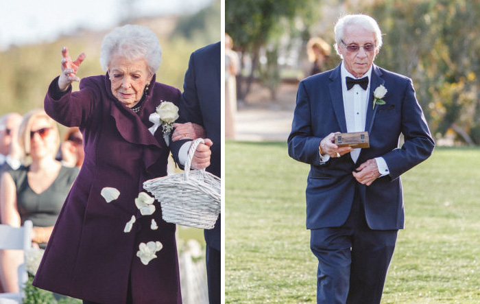 This Grandma And Grandpa Were The Flower Girl And The Ring Bearer At Their Grandchildren's Wedding