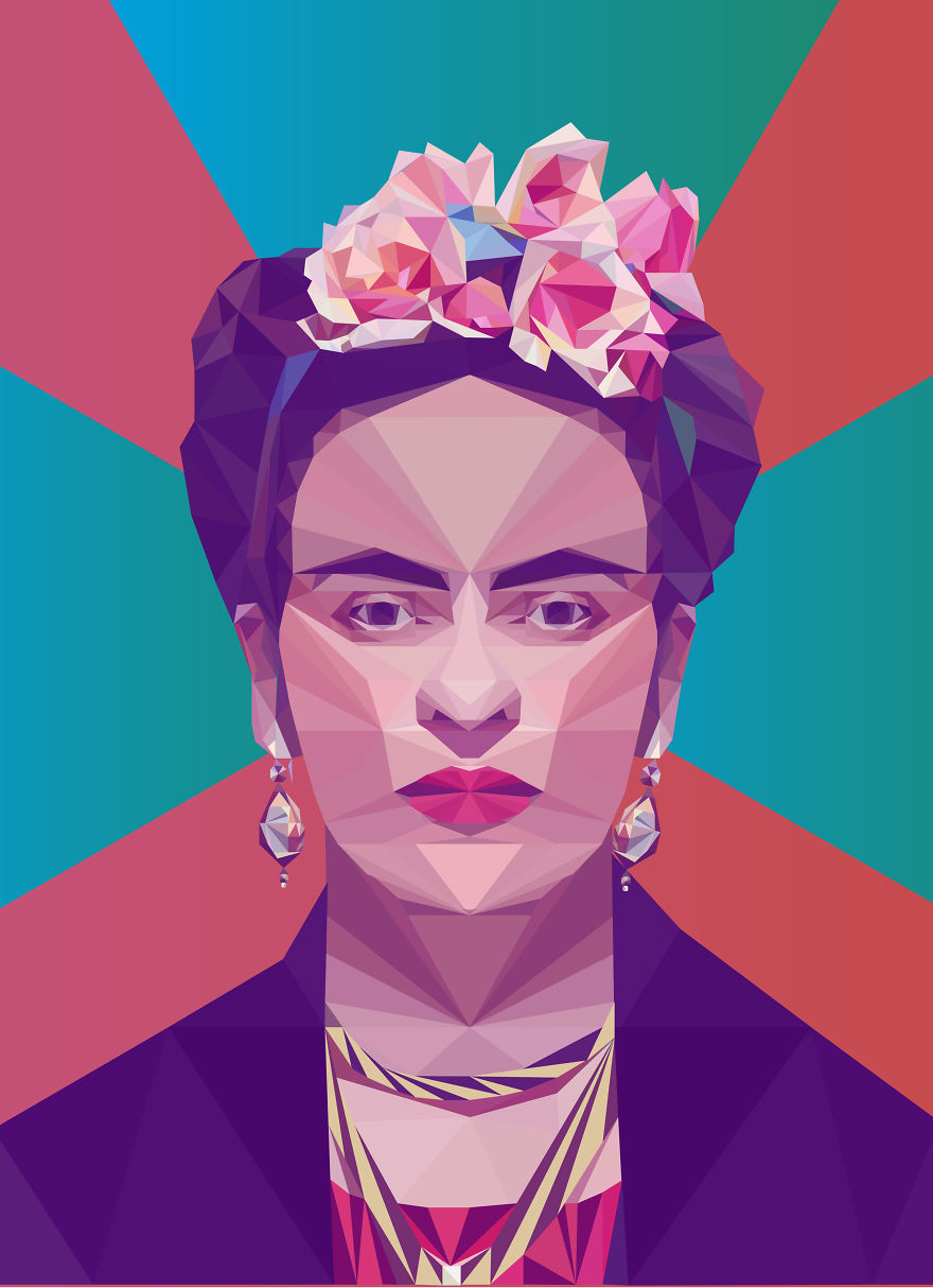 I Create Portraits Of Famous People Out Of Triangles