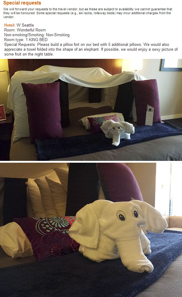Asked Hotel To Build Pillow Fort Upon Check-In. Hotel Delivers
