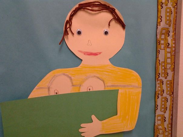 My Friend's 8 Year Old Cousin Made This Self Portrait In Art Class. He Was Wearing A Minions Shirt. Needless To Say His Family Was Confused At First
