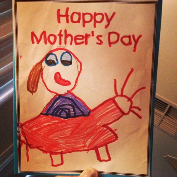 My Kid's Drew This Mother's Day Card For Me. It's Supposed To Be A Rocketship, I Think