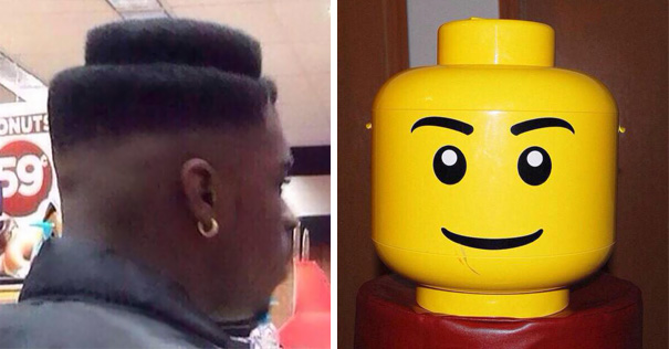He Went To The Barber And Asked For That LEGO Skin Fade