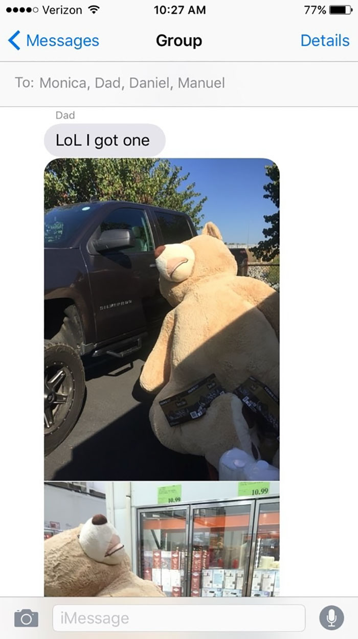 Grandpa Gets Granddaughter Ridiculously Huge Teddy Bear, And The Internet Just Cannot Bear It