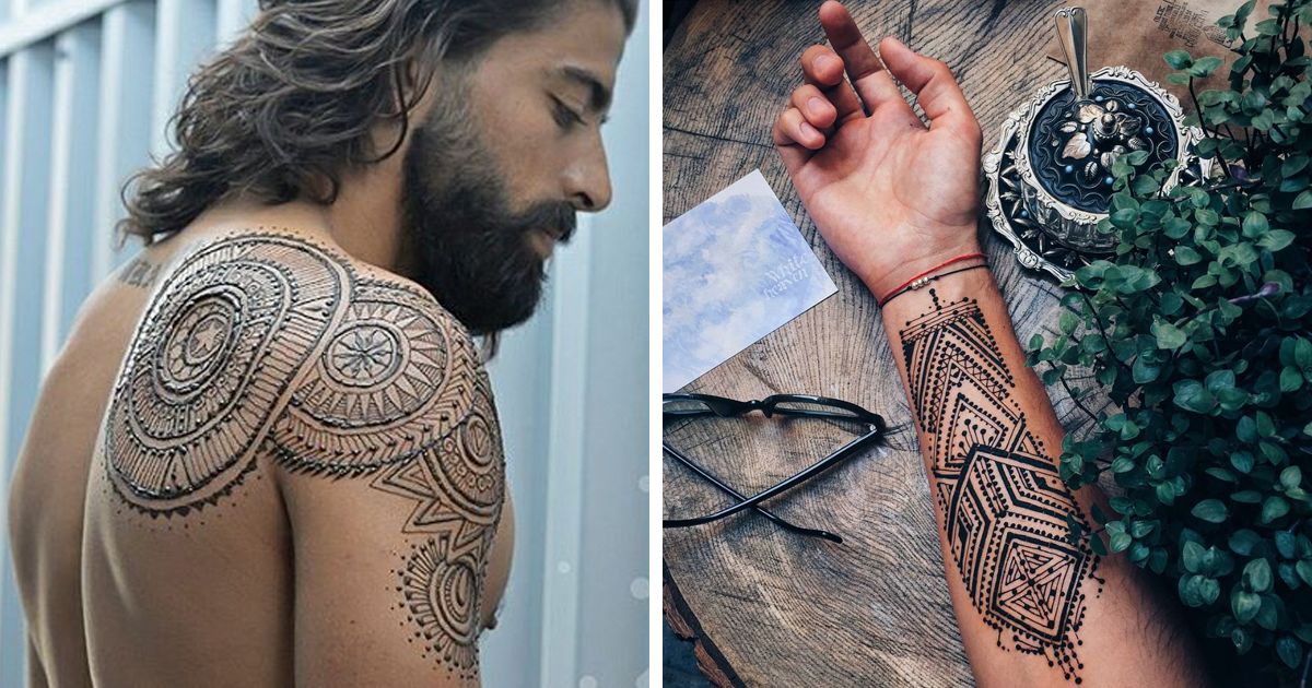 Menna' Trend Sees Men Wearing Intricate Henna Tattoos | Bored Panda