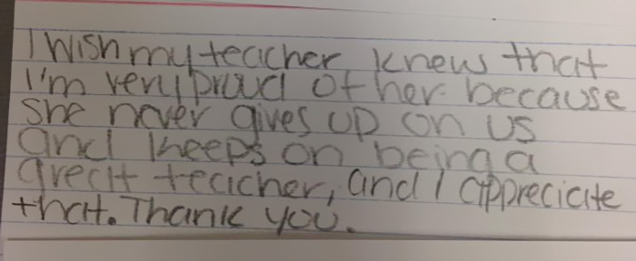 I Wish My Teacher Knew