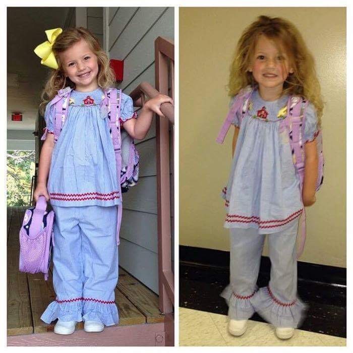 Before And After The First Day Of Pre-k