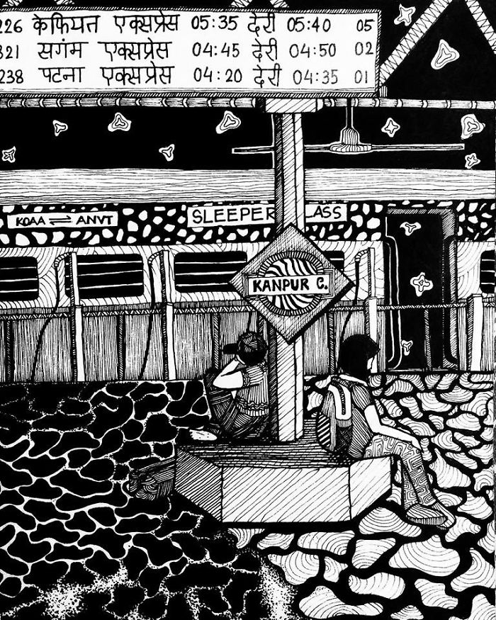 I Made A Series Of Doodles Based On The Indian Public Transport. I Spent 5-6 Hours On Each Of Them.