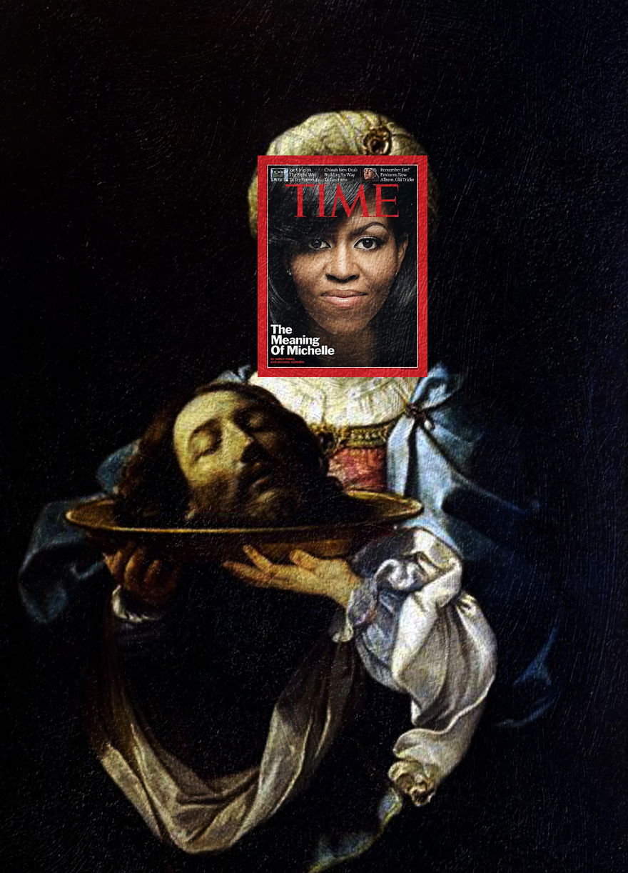 I Mash-Up Magazine Covers And Classical Paintings To Express My Political Opinion