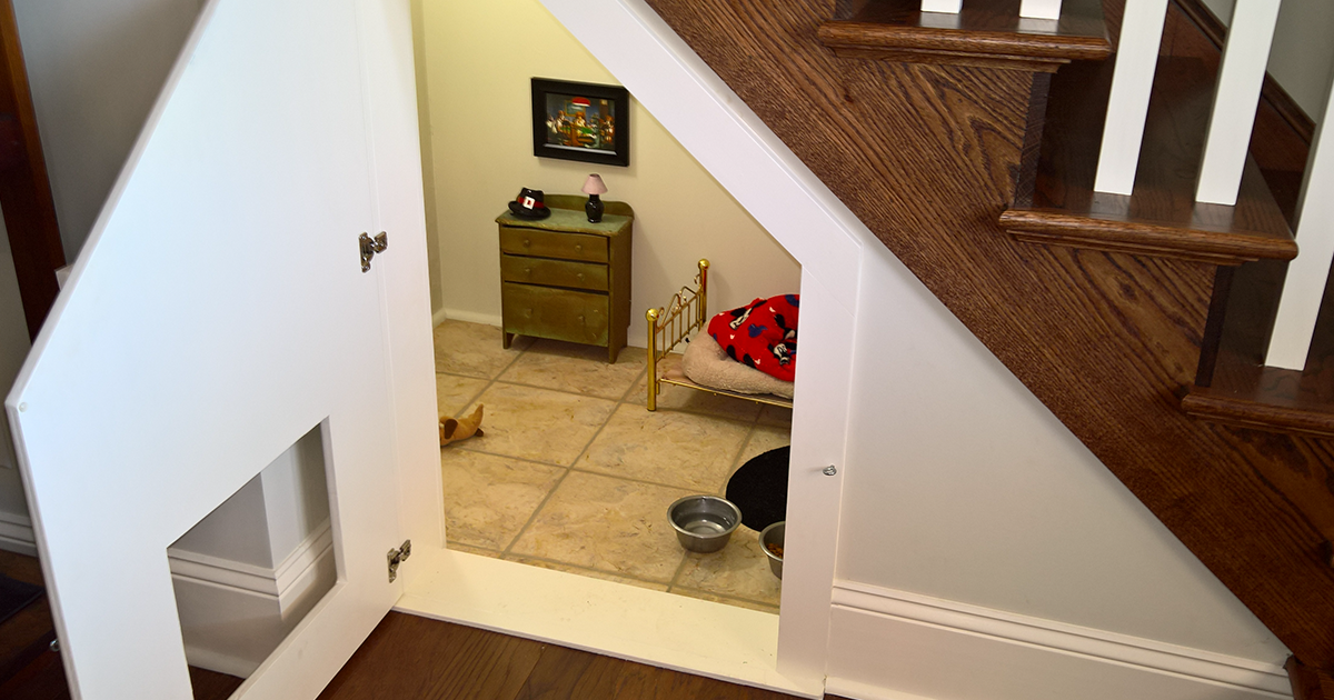 dog room under the stairs