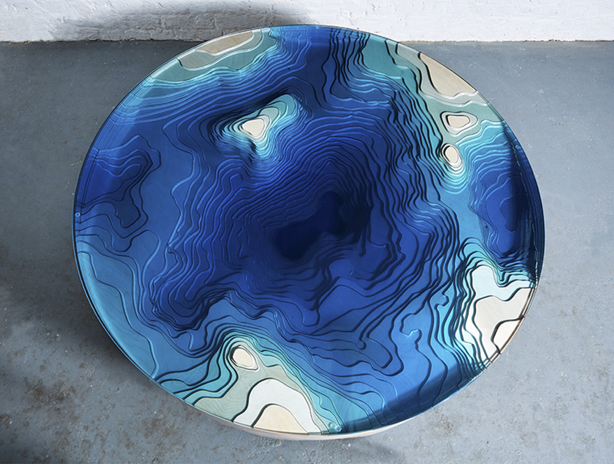 This Sea-Inspired Multilayered Table Lets You Look Into The Depths Of The Ocean