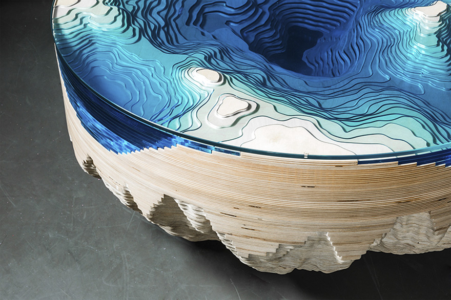 This Sea-Inspired Multilayered Table Lets You Look Into The Depths Of The Ocean