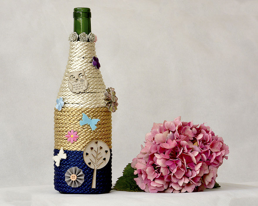 I Made This Beautiful Home Or Baby Shower Decor From Wine Bottle
